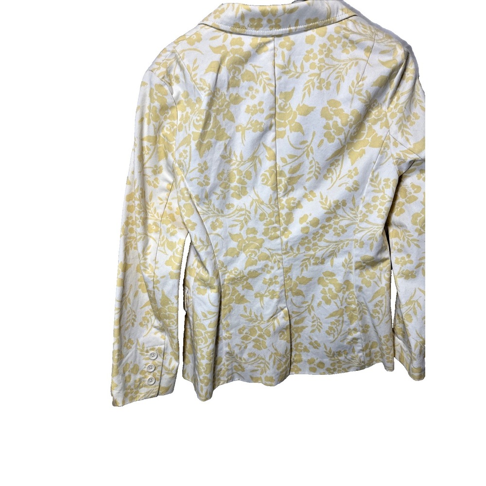 J. Crew Yellow/White Floral Cotton Blazer Sz 6 - Picture 2 of 7